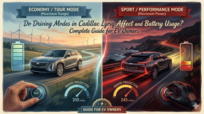 Do Driving Modes in Cadillac Lyriq Affect Range and Battery Usage