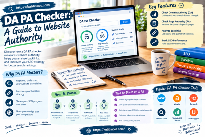 SEO Authority Checker Infographic Workspace